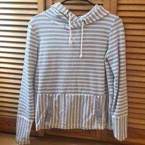 jcrew blue and white stripe sweatshirt
